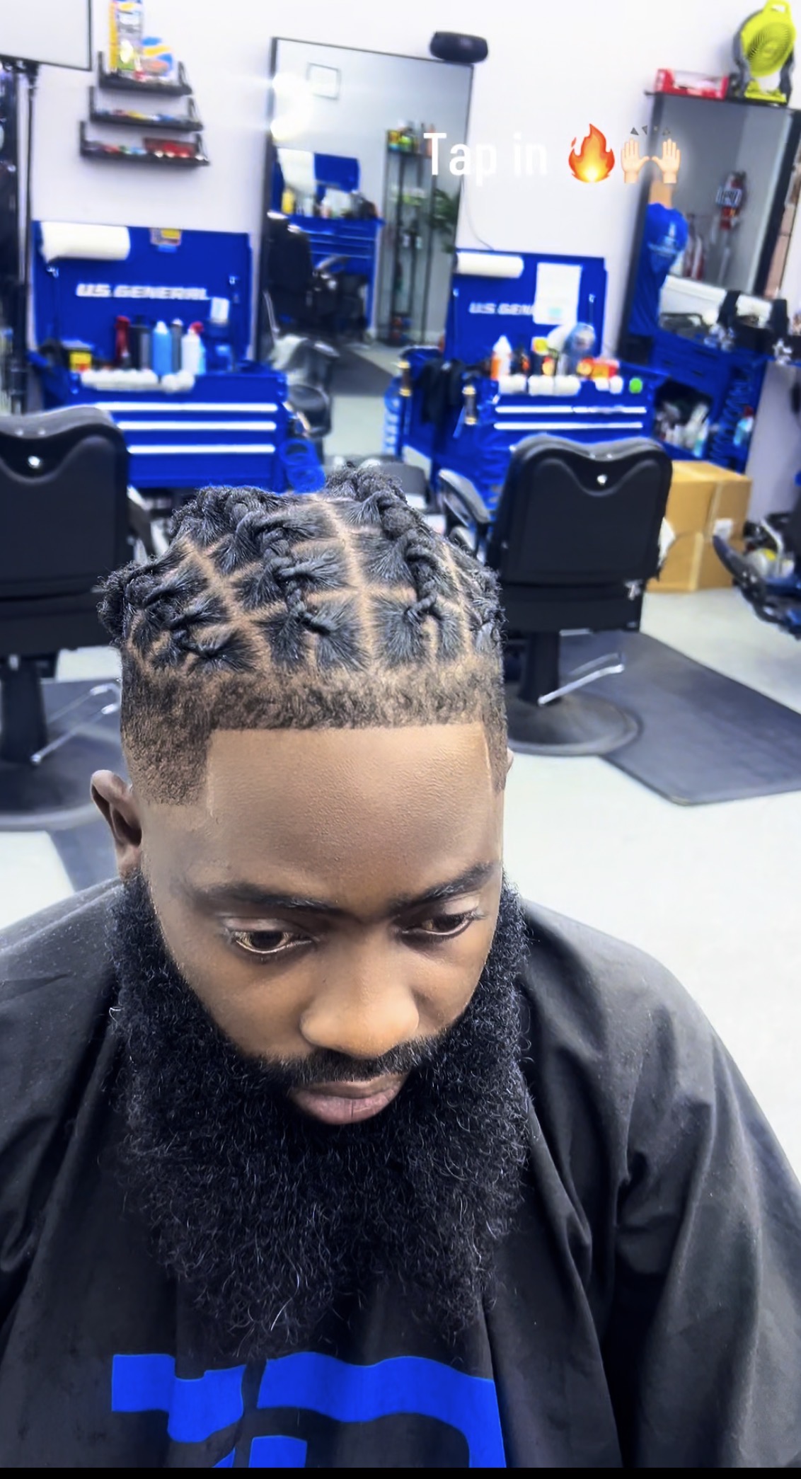 Fresh loc style with sharp lineup