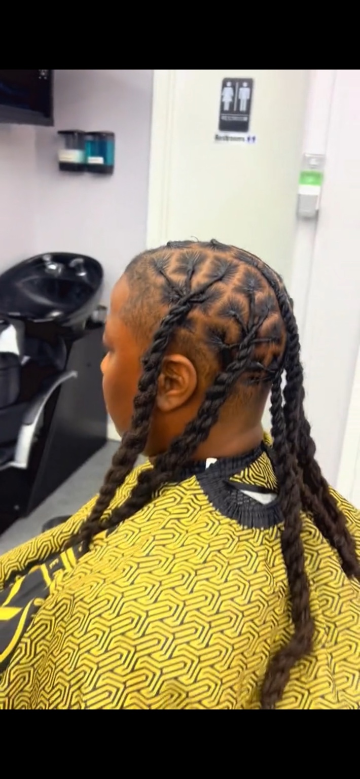 Long two-strand loc style